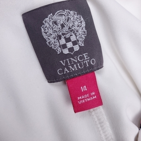Vince Camuto Pink White Boho Print V-Back Dress Size 14 - Picture 4 of 14